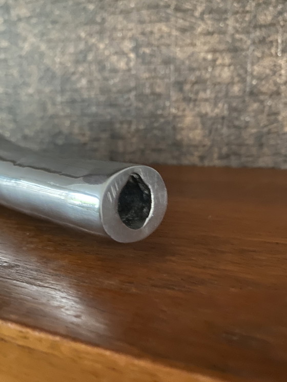 Image 1 of Vintage aluminium lange hals vaas jaren 80