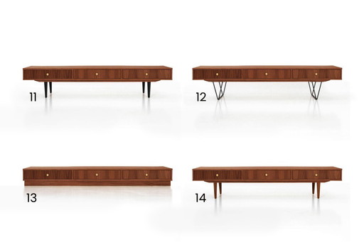 Lowboard 3 Schubladen Eiche Teak gebeizt - L01
