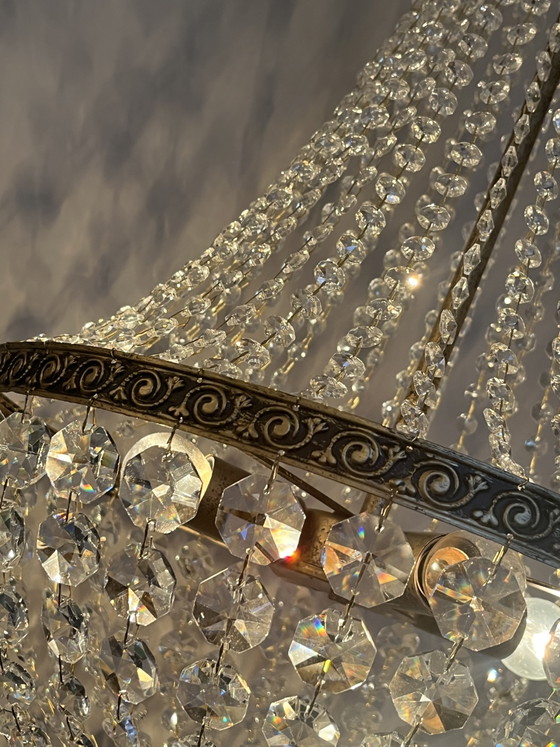 2x XL Bag Chandelier Pendant Lamp Crystal Bronze Color Frame (photo 7 of 8)
