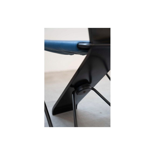 Set van 4 vintage stoelen met houten en ijzeren frame, jaren 80-90