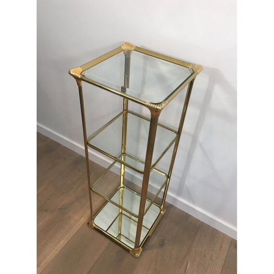 Image 1 of Vintage gold-plated Hollywood Regency 3-tier shelf, 1970