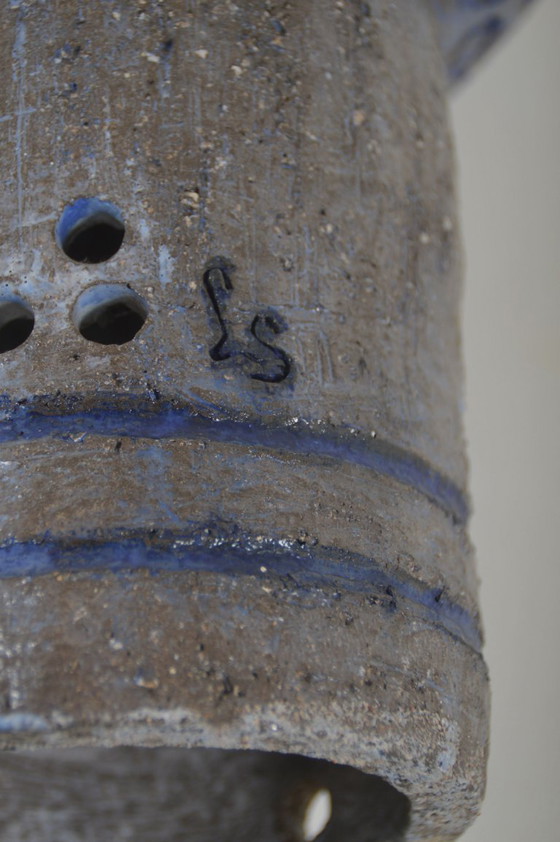 Image 1 of Ceramic sculpture with circular patterns and signature