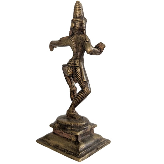 Antique Bronze Indian Dancing Goddess (Parvati) – Hand-cast – 14 cm – Sculpture (photo 4 of 9)