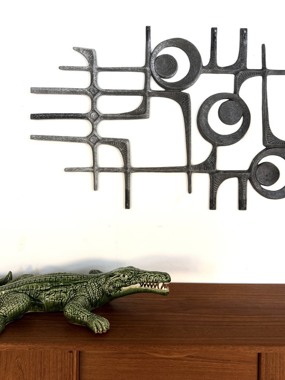 Image 1 of Vintage XL Brutalistische wandsculptuur ‘70