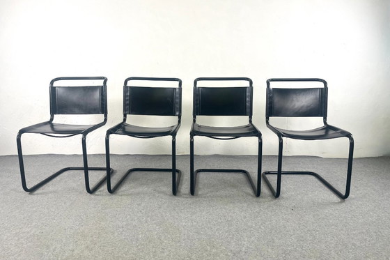Image 1 of Set of 4 chairs in the style of  S33 by Mart Stam - 1960s