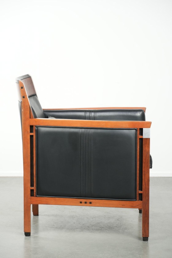 Image 1 of Schwarzer Art-déco-Ledersessel von Schuitema aus der Decoforma-Serie in gutem Zustand