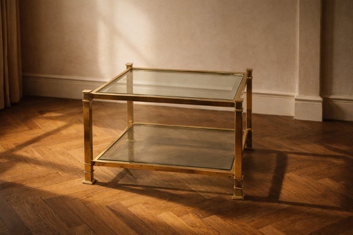 Vintage Two-Tier Glass Coffee Table