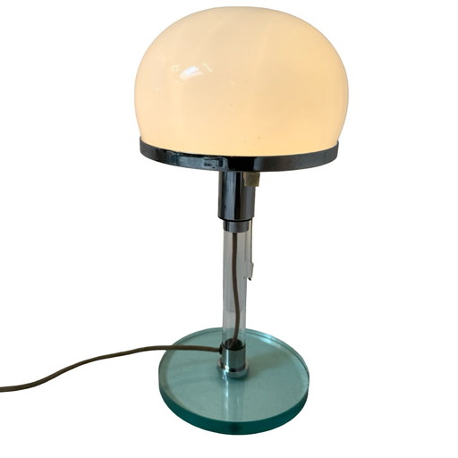 Bauhaus - Table Lamp With Opaline Glass - Attributed to Tecnolumen / Wagenfeld