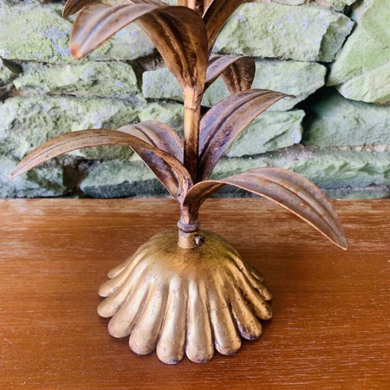 Image 1 of Coppia di candelabri in foglia d'oro degli anni '60