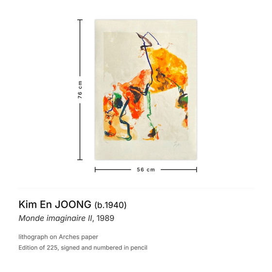 Image 1 of Kim En JOONG Monde imaginaire II Litografía firmada 1989