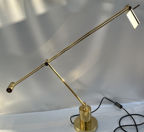 Image 1 of E.L.E. Leuchten – Lampada da scrivania in ottone massiccio dal design di metà secolo (circa anni '70/'80)