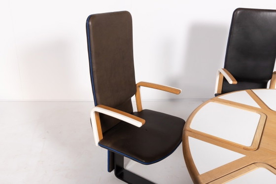 Image 1 of Unique Danish Design table with fixed armchairs from Peter Karpf, 1980’s