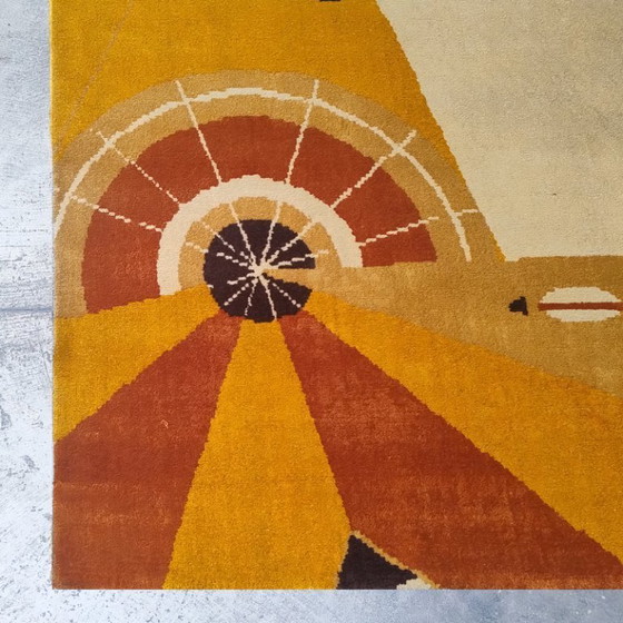 Image 1 of 1950s Constructivist Mechanical Futuristic Rug/Tapestry. Made in France