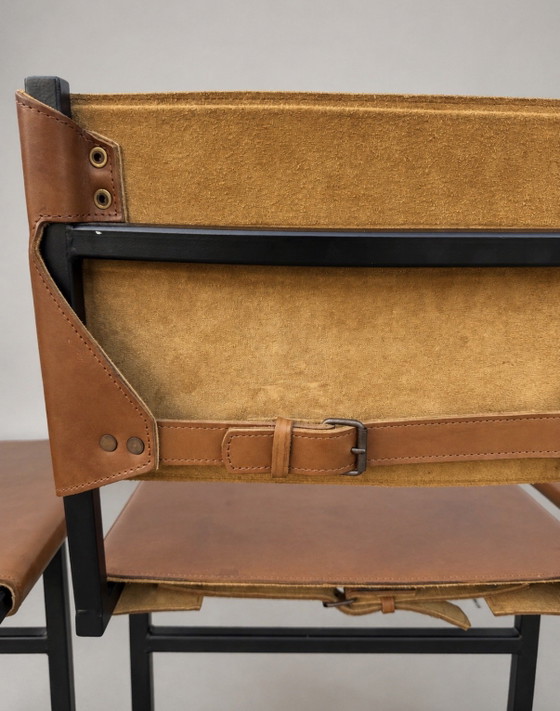5 sedie Memento — Jesse Sanderson per WDSTCK, pelle color cognac – Sedie da pranzo, Leather, Metal (photo 9 of 15)