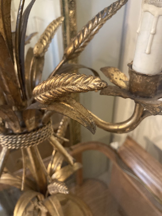 Image 1 of Lámpara de mesa original de Hans Kögl Weizengarbe, pátina Hollywood Regency