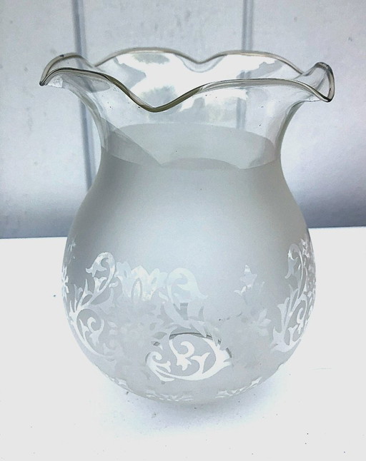 3 antique glass bobêches