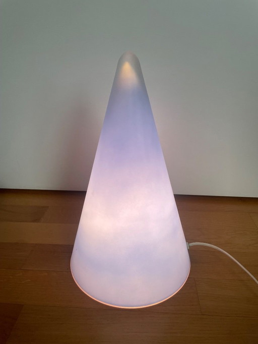 XL table lamp "Teepee" made of blue glass by SCE, 90s