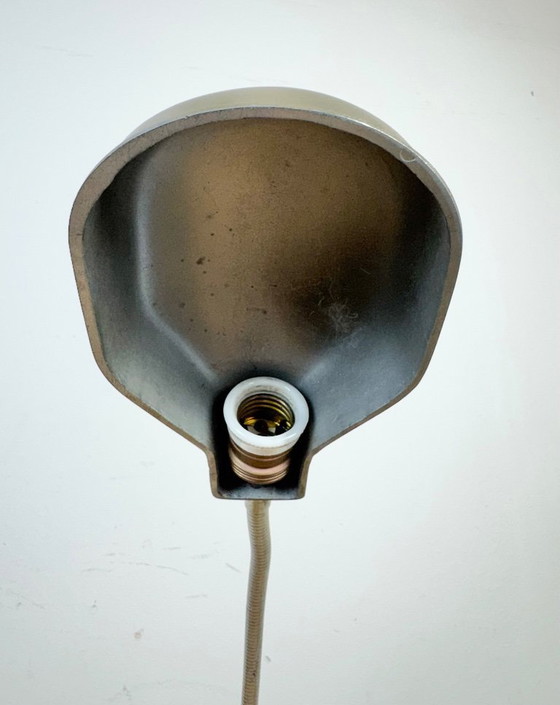 Image 1 of Lampada da tavolo vintage a collo di cigno grigia italiana di GCME, anni '50