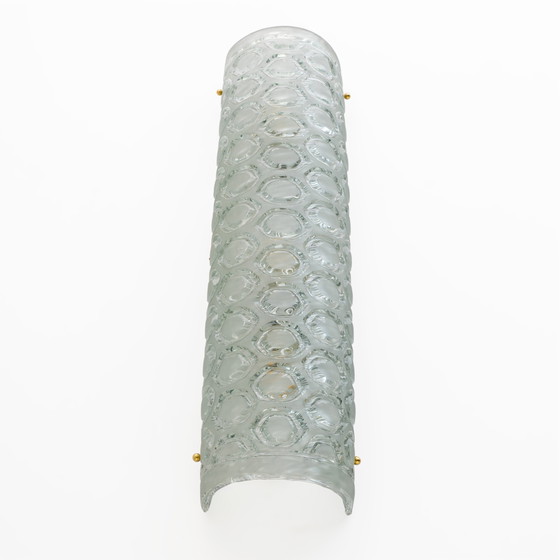 Image 1 of Paar moderne lichtgroene wandlampen van Murano glas