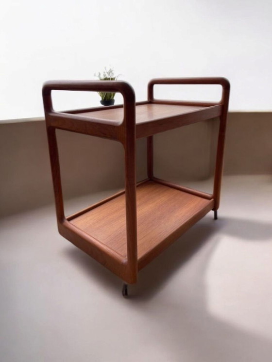 Image 1 of Mid - Century Cado Danish teak side table side trolley bar trolley 1970s Made in Denmark