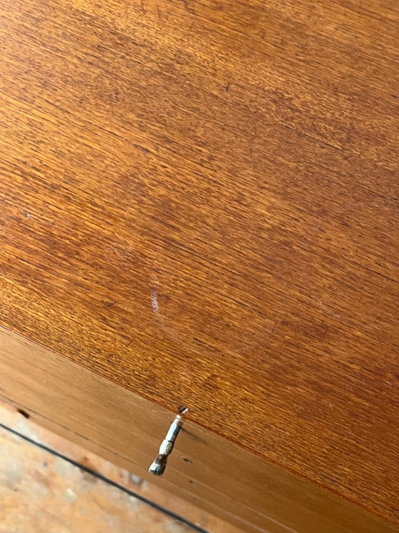 Teak wood mid-century Danish design chest of drawers with 4 drawers (photo 7 of 8)