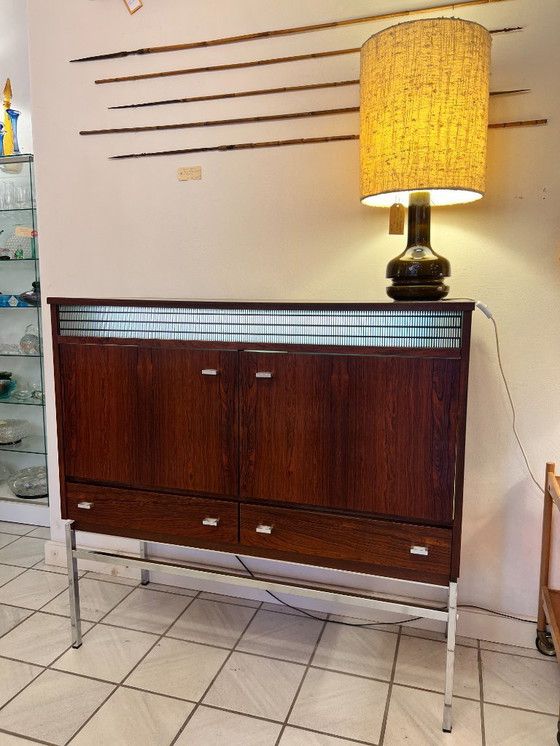 Image 1 of Meuble de bar vintage / Buffet avec éclairage, palissandre, années 1960