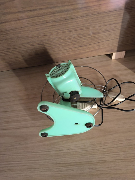 Ventilateur Vintage BJM Made in Italy Années 50/60 Vert Menthe – Objets déco, Metal, Plastic (photo 6 of 8)
