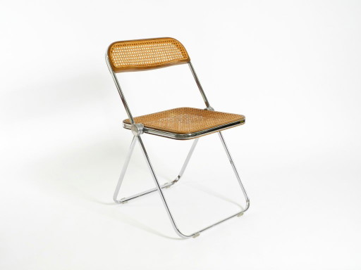 Rare chaise pliante Plia des années 1970 avec canne viennoise, par Giancarlo Piretti pour Castelli