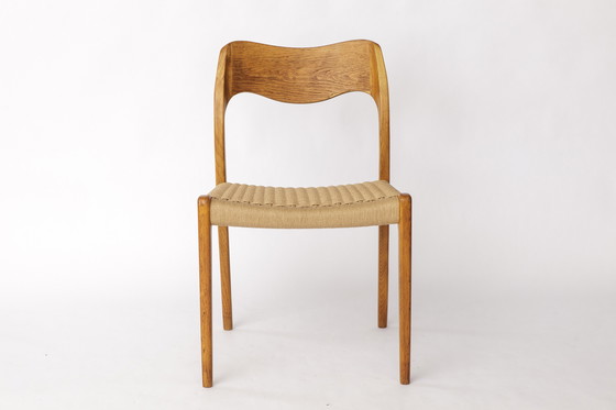 Image 1 of Niels Otto Møller Chair Model 71 – Danish Oak, New Papercord, 1960s