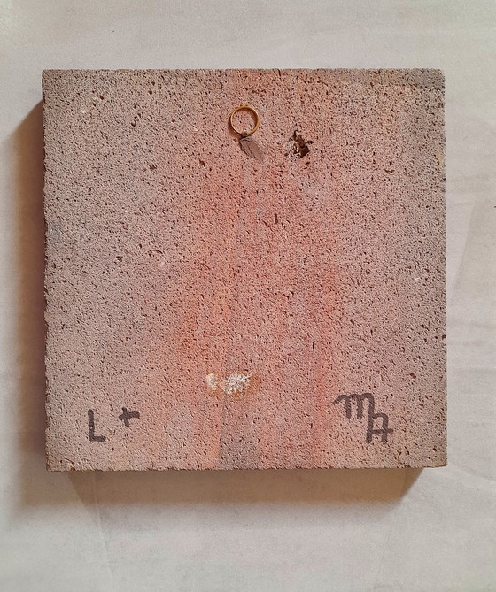 Image 1 of Enameled lava mirror 20x20cm