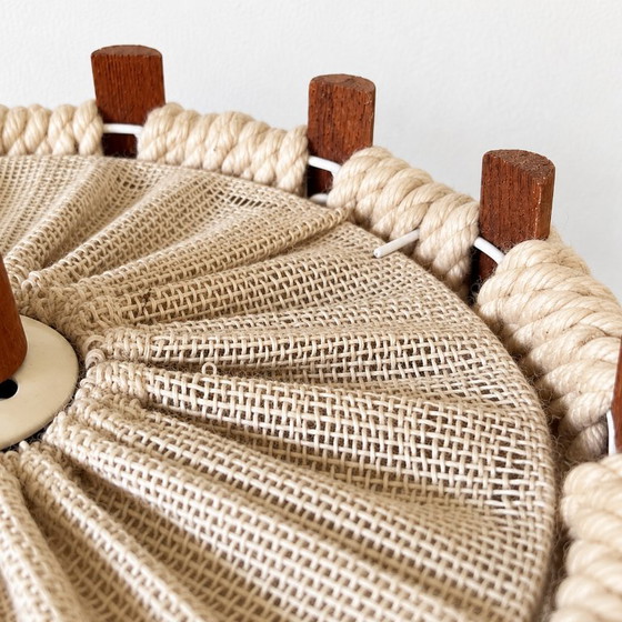 Lampada a sospensione vintage, in legno e corda, anni '60-'70 – Lampade a sospensione, Textile, Wood (photo 13 of 14)