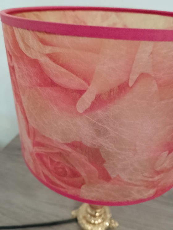 Image 1 of Vintage lamp van brons, onyx en glasvezel, volledig gerestaureerd.