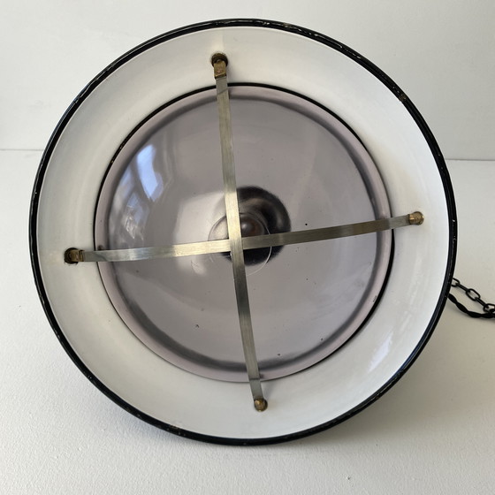 Image 1 of Antieke geëmailleerde industriële hanglamp 30 cm