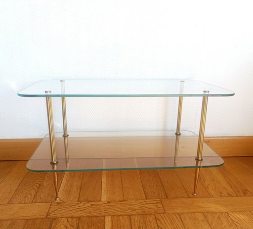 Brass and glass coffee table, Jansen style, circa 1960 – salontafels (photo 2 of 10)