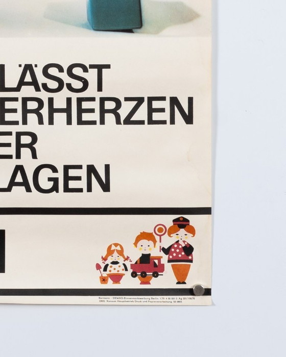 Image 1 of KONSUM Das Lässt Kinderherzen Höher Schlagen – 1970 Original Vintage Toy Advertising Poster – Mid-Century Modern – 81x57 cm