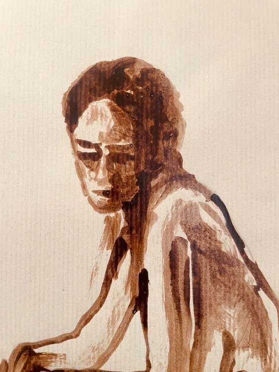 Image 1 of Preparatory sketch for a female portrait depicting "sadness"