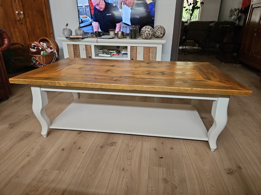 Rviera Maison look scaffold wood lacquered coffee table
