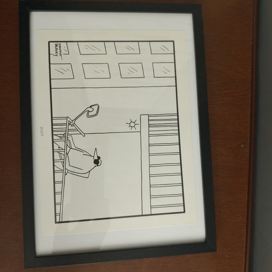Vintage Cartoon: Stefan Verwey – Catching the Sun With a Little Mirror – Wall decoration, Paper (photo 4 of 5)
