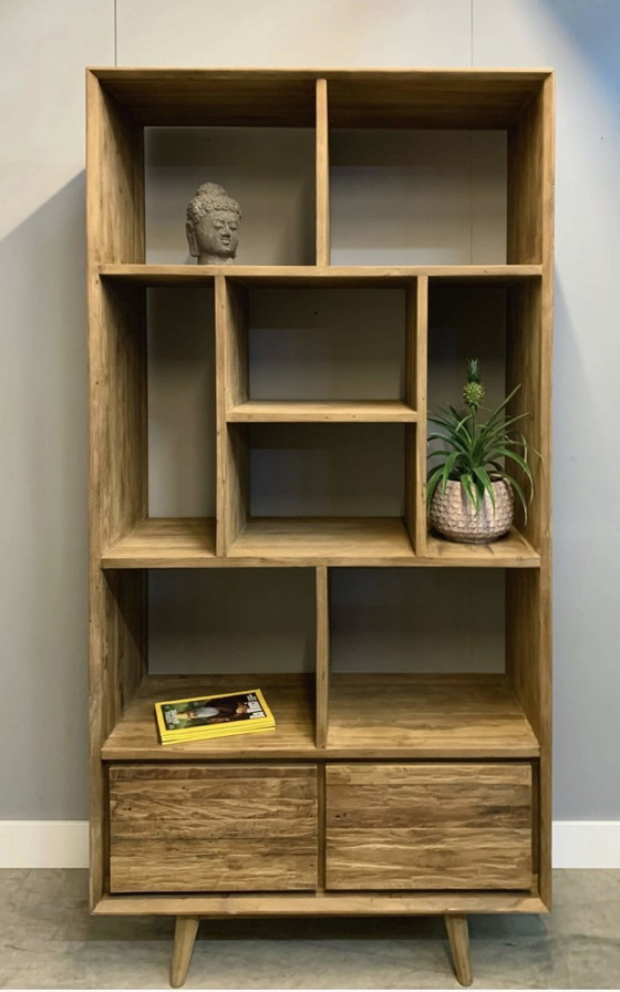 Image 1 of Zeer mooie retro teakhouten boekenkast (3 kasten)