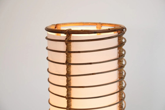 Lampada da terra vintage francese in rattan – Lampade da terra, Carta, Vimini, Mid Century Modern (photo 4 of 6)
