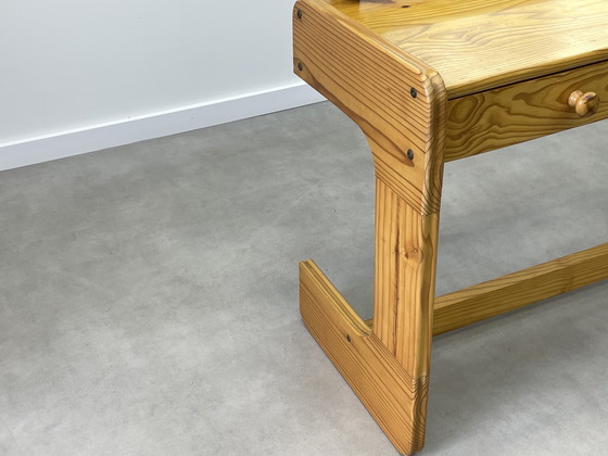 Image 1 of Brutalist Pine Dressing Table Sculptural Design 1970s