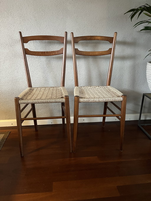 Set of vintage chairs in the style of a design by the Italian designer Gio Ponti