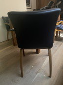 4 LEOLUX Camarillo (blauw leder en kersenhout)