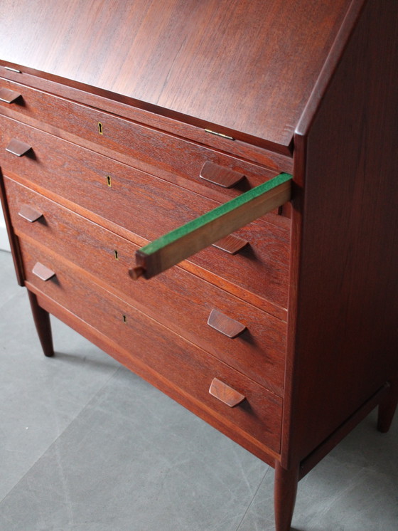 Vintage Deense secretaire in teak – Bureau, Wood (photo 11 of 13)