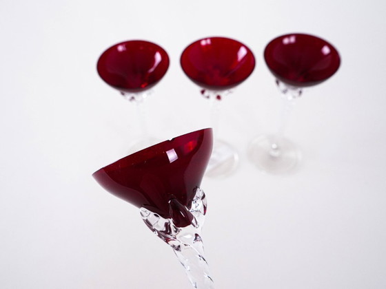 Image 1 of Set of ruby glasses, Danish design, 1970s, manufactured in Denmark