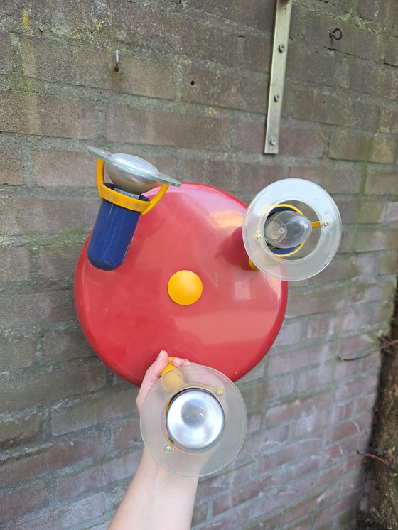 Image 1 of Memphis style vintage three spot ceiling lamp