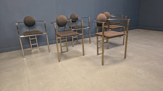 Image 1 of Post modern dining chairs by Belgochrom, set of 6 - 1980s
