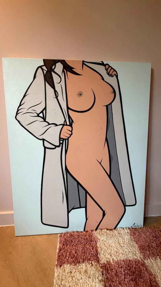 Painting Ravian Derriere "She Flashed" – Paintings & Drawings, Canvas (photo 5 of 5)