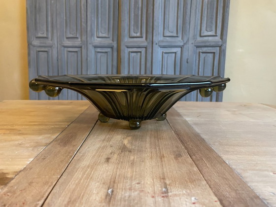 Image 1 of Coupe à fruits style Art déco 1930, vert mousse français