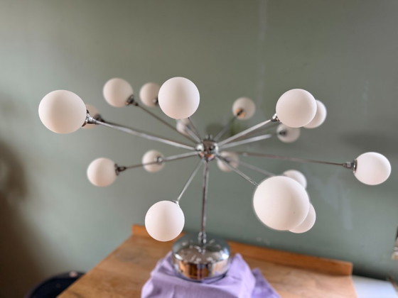 Sputnik Hanglamp Chroom – 18 Lamps Luchter Mid-Century Modern Stijl – Present time, Kroonluchters, Glass (photo 7 of 11)